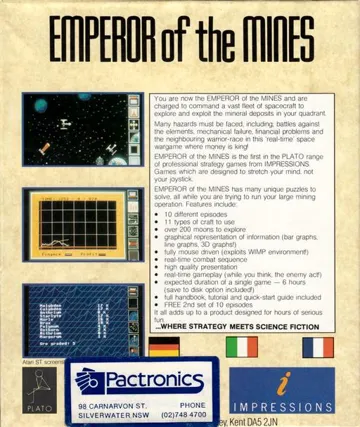 Emperor of the Mines box cover back